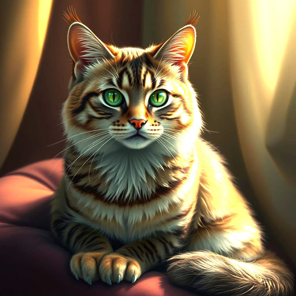 Elegant Feline Form in Digital Art