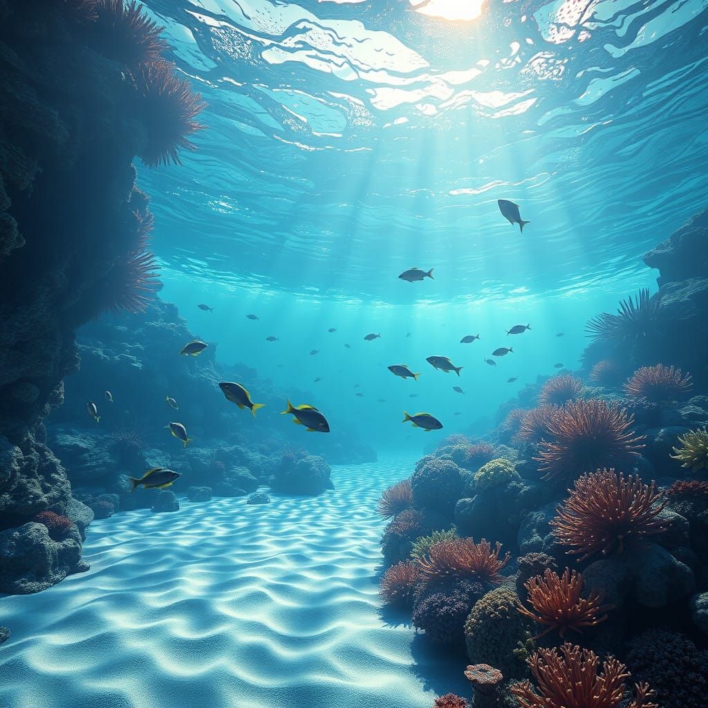 Vibrant Oceanic Landscape in Unreal Engine Style