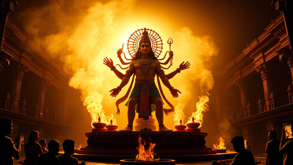 Brahma Performs Yagya Ritual in Ancient India