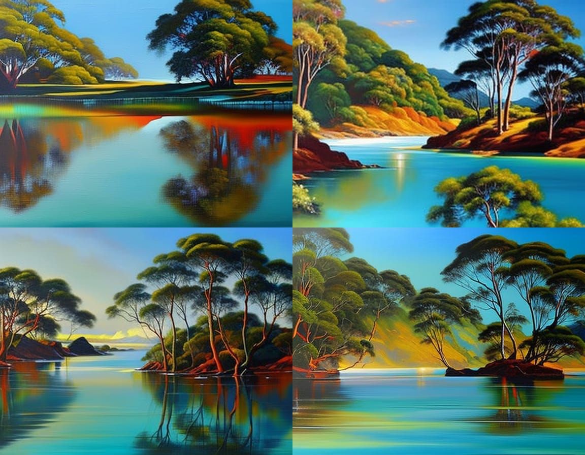 Queensland Landscape: Hyperrealistic Maximalist Painting
