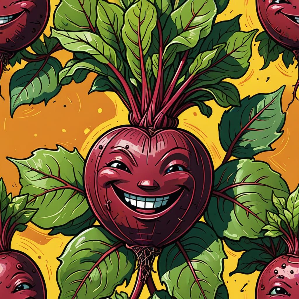Cheerful Beetroot with a Confident Smirk