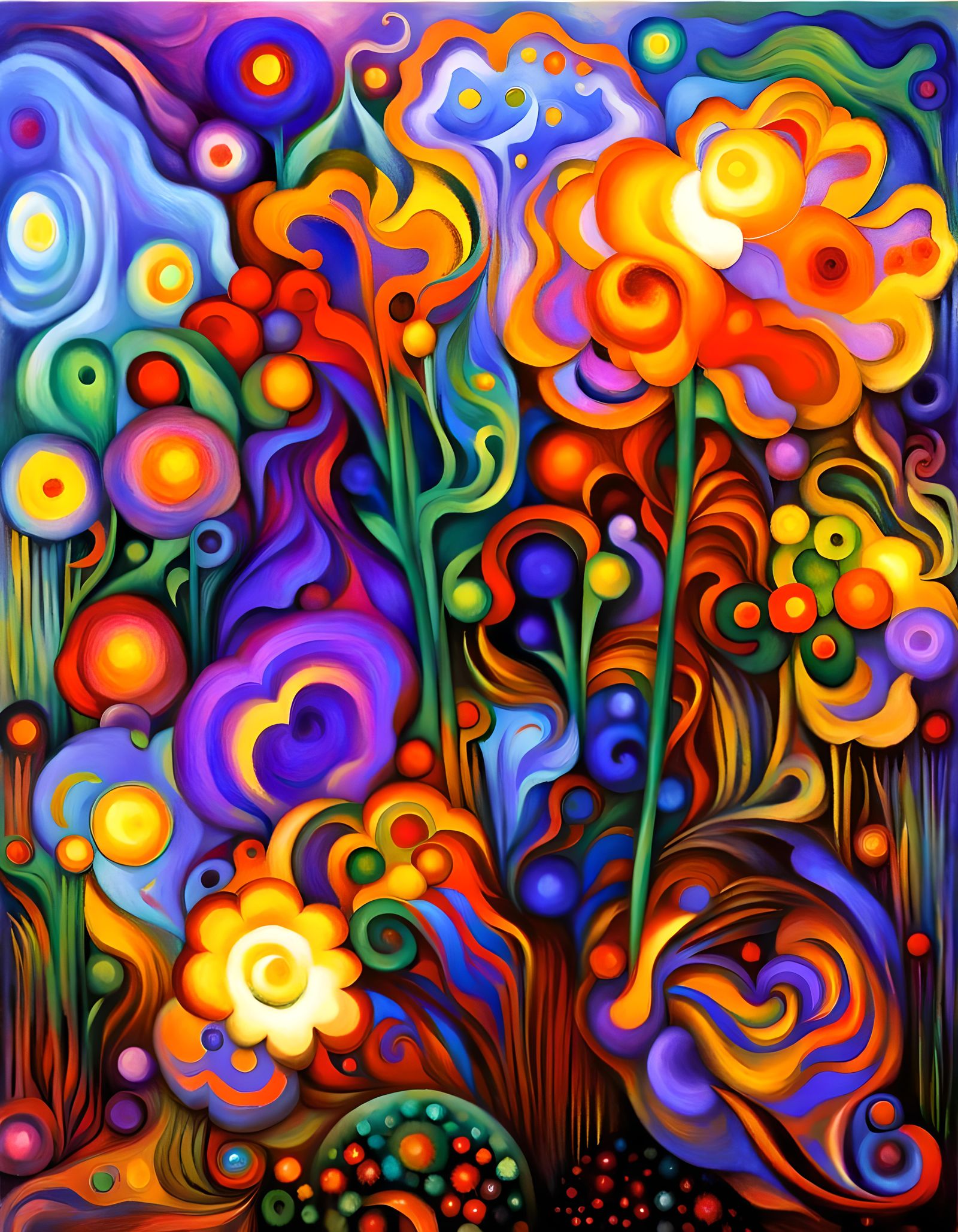 Biopunk Garden in Cubist Fauvism Style
