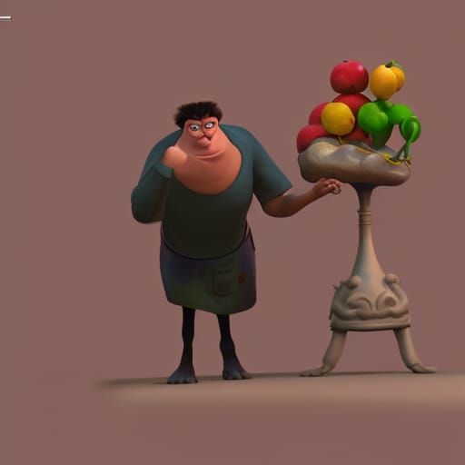 Surreal Scene in Pixar Style 3D Digital Art