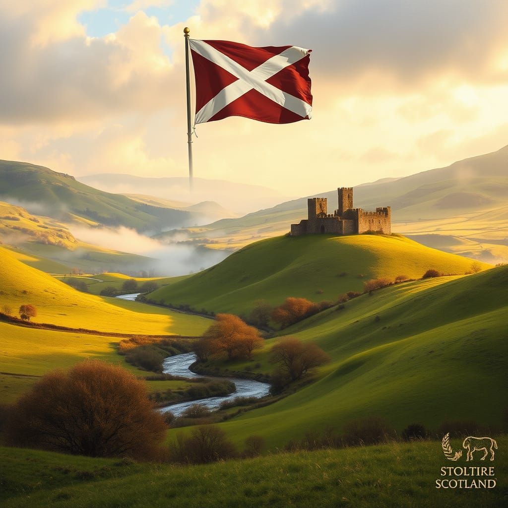 Roxburghshire Landscape in Romantic Style