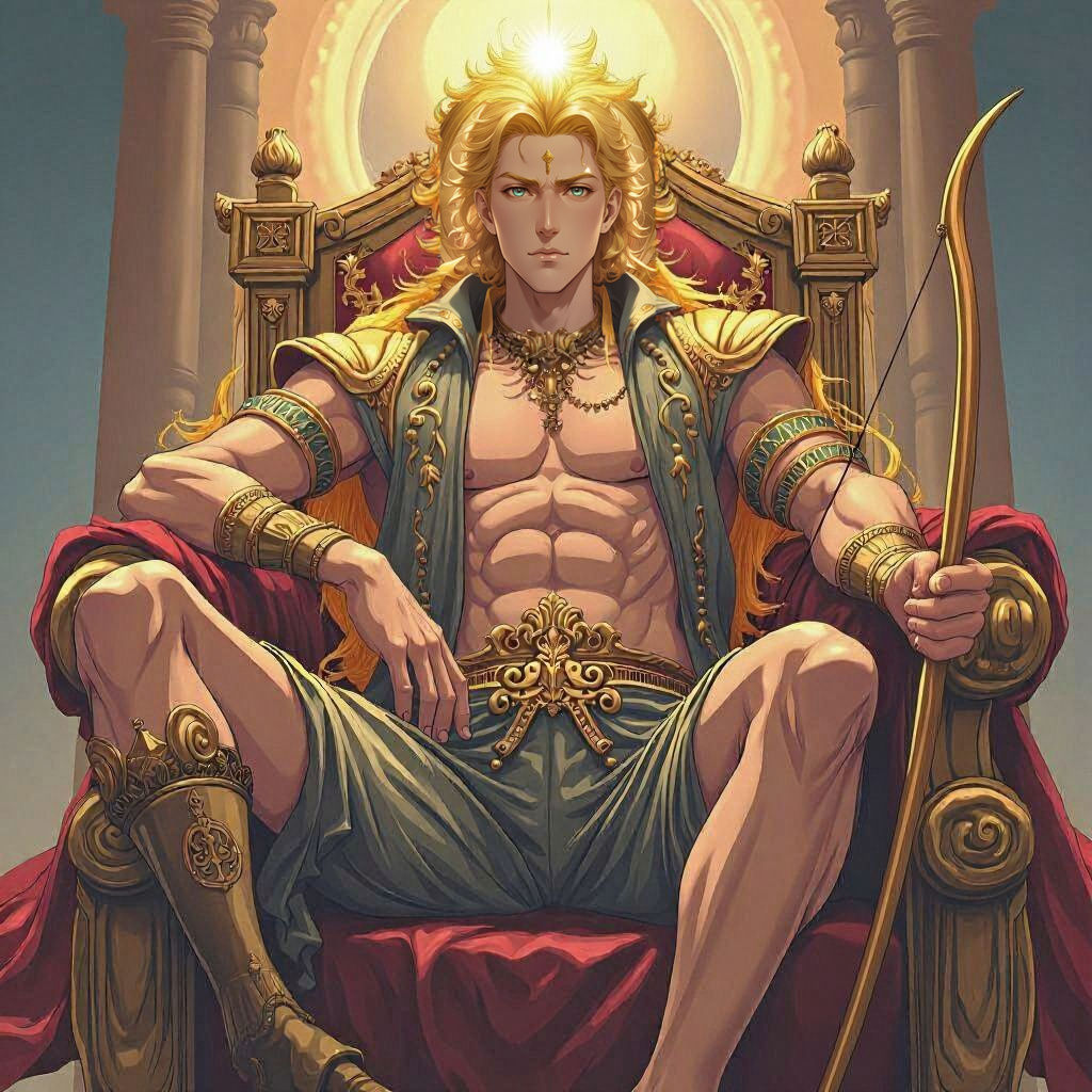 Apollo, God of Music, in Vibrant Anime Style