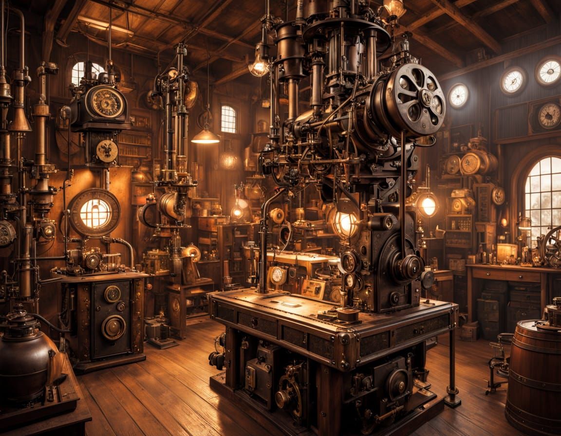 Steampunk Inventor's Workshop Masterpiece