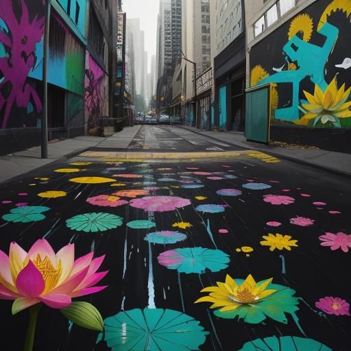 Street Art: Australian Native Lilies and Lotus Flowers