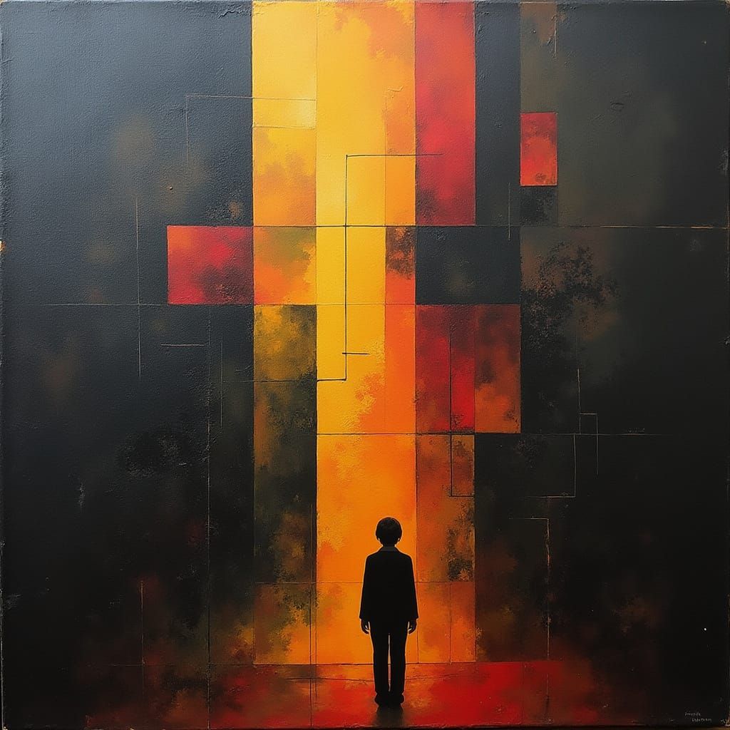 Disturbing Surrealist Nightmare with Geometric Shapes