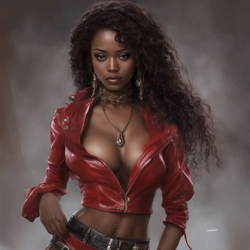 Mesmerizing Beauty: Ultra-Detailed Portrait of Afro-American...