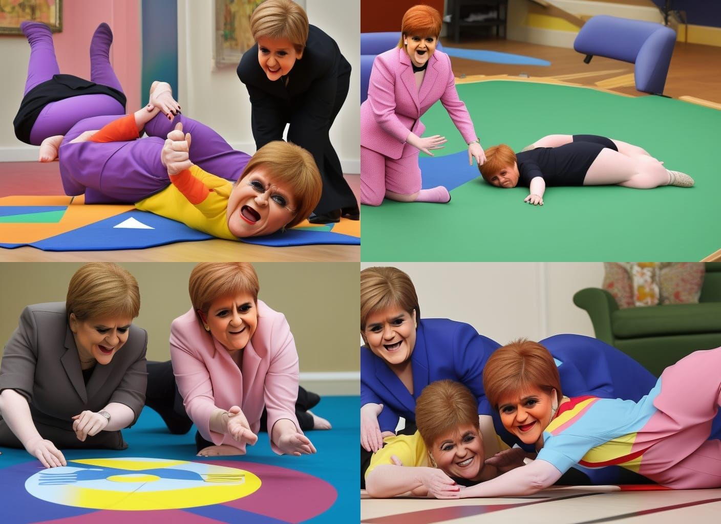 Nicola Sturgeon and Jimmy Krankie Play Twister