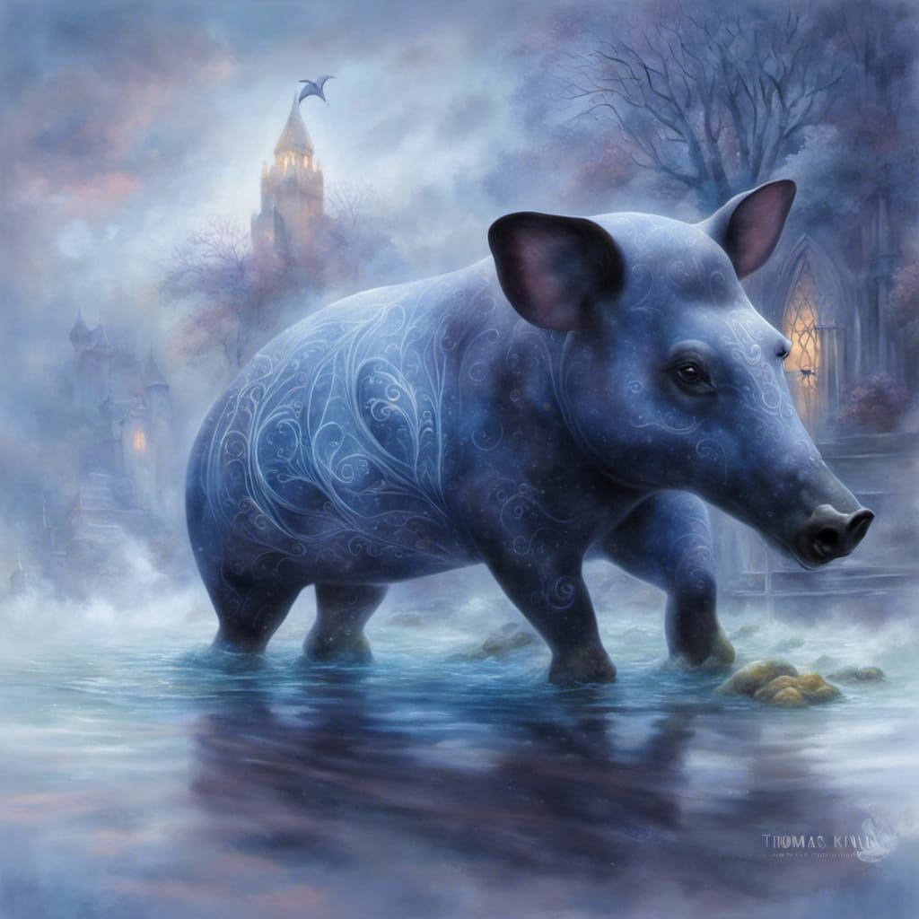 Ethereal Baku Dream Eater in Fantasy Landscape