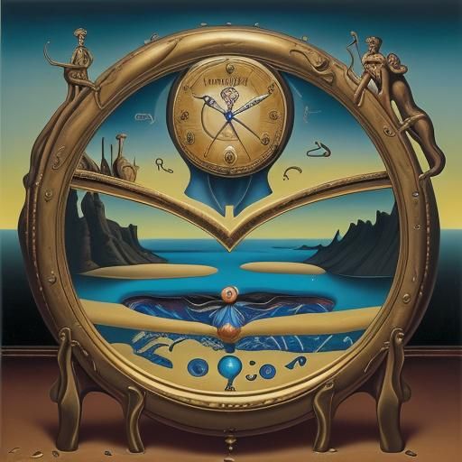 Melting Clock Surrealism: A Midnight Countdown in Oil