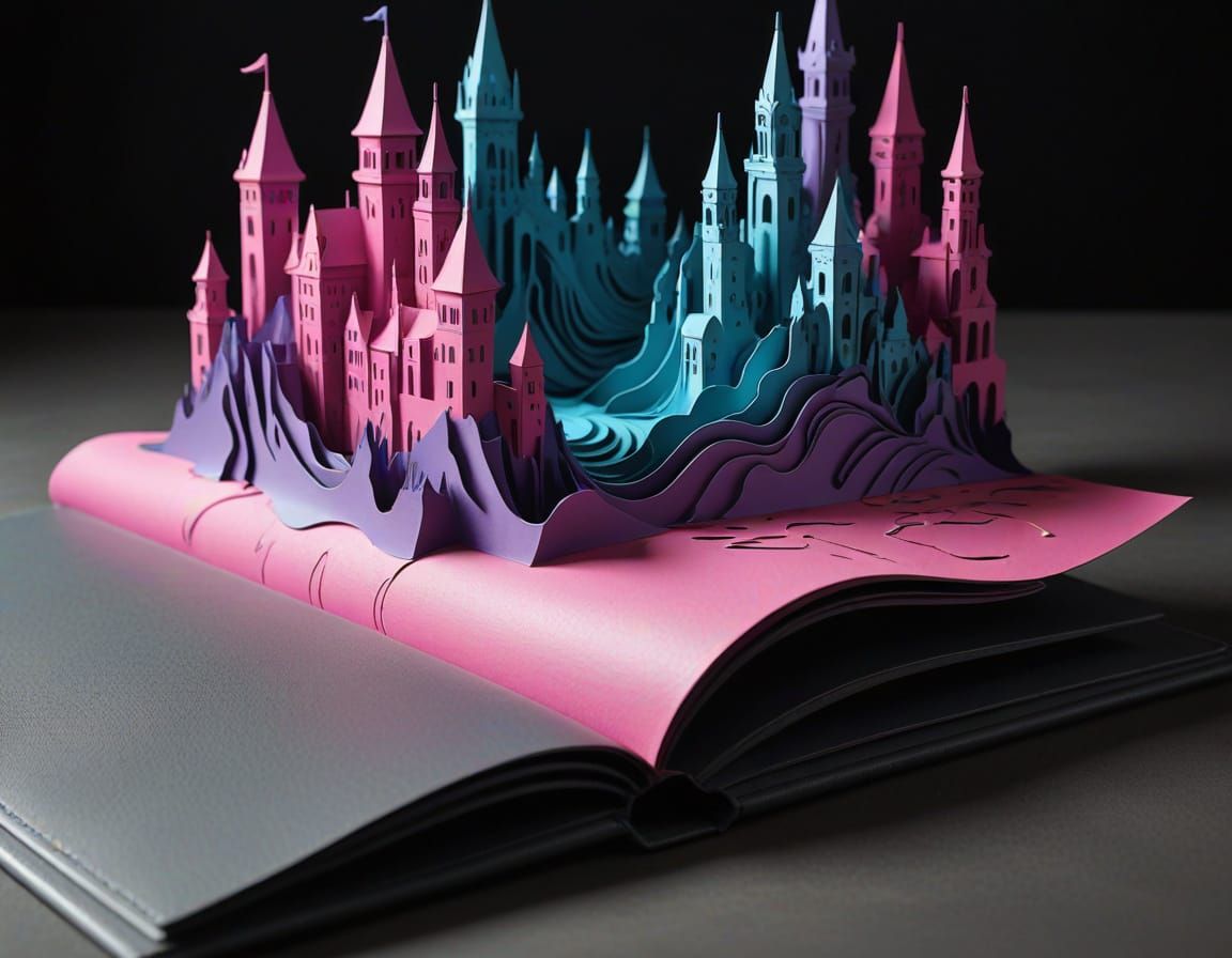 Surreal Macro Shot of Art Book in Fauvist Style