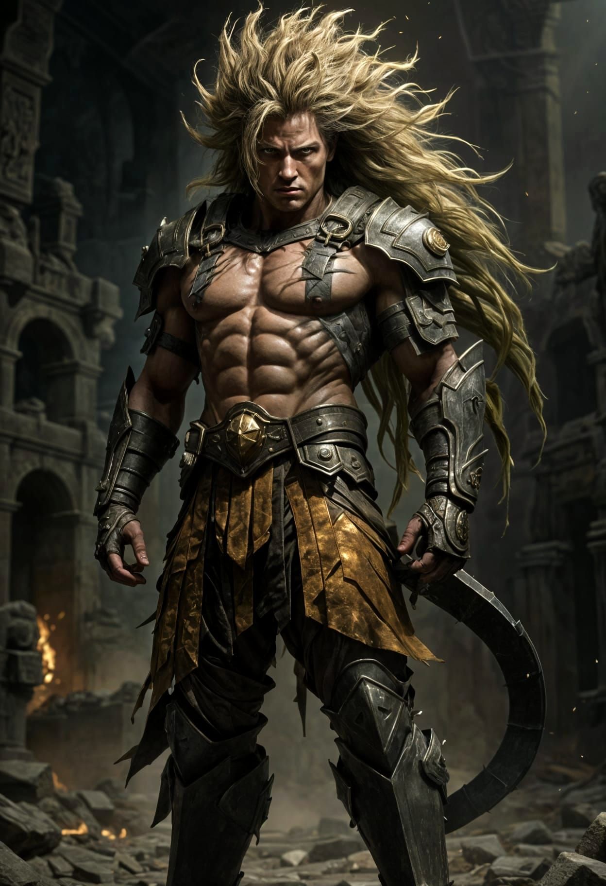 Powerful Warrior Fusion with Bio-Organic Armor