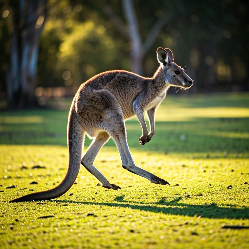 Kangaroos Running in Wild Australia: Photorealistic Image