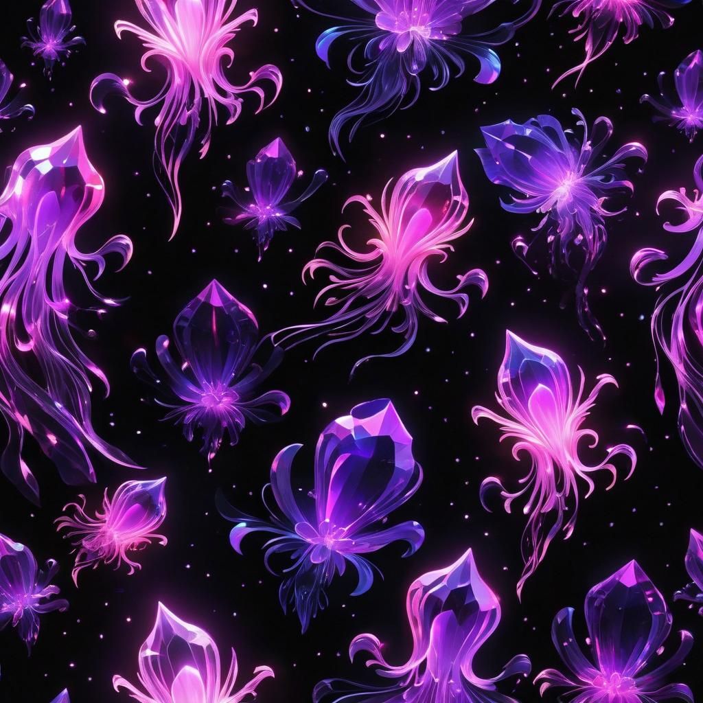 Crystal Amethyst Wisp with Neon Outlines