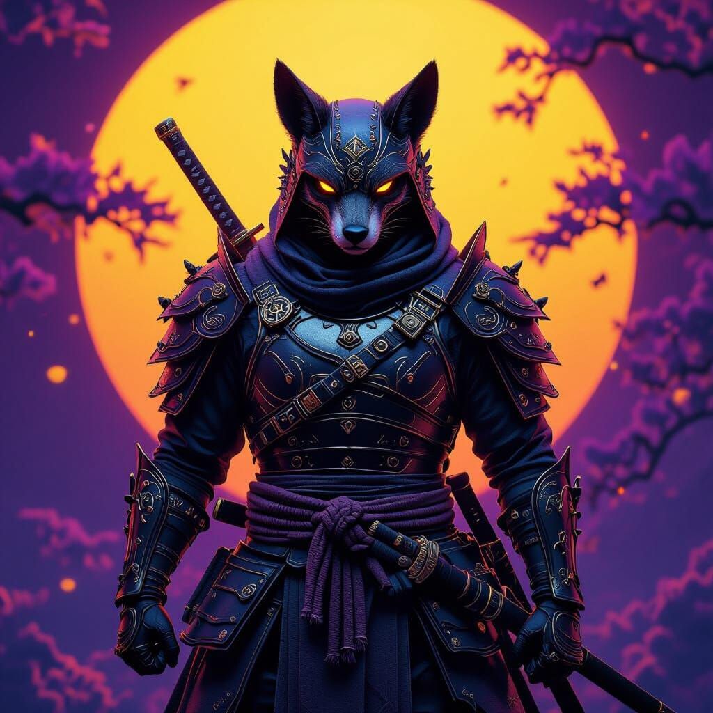 Animal Ninja Warrior in Dark Fantasy World