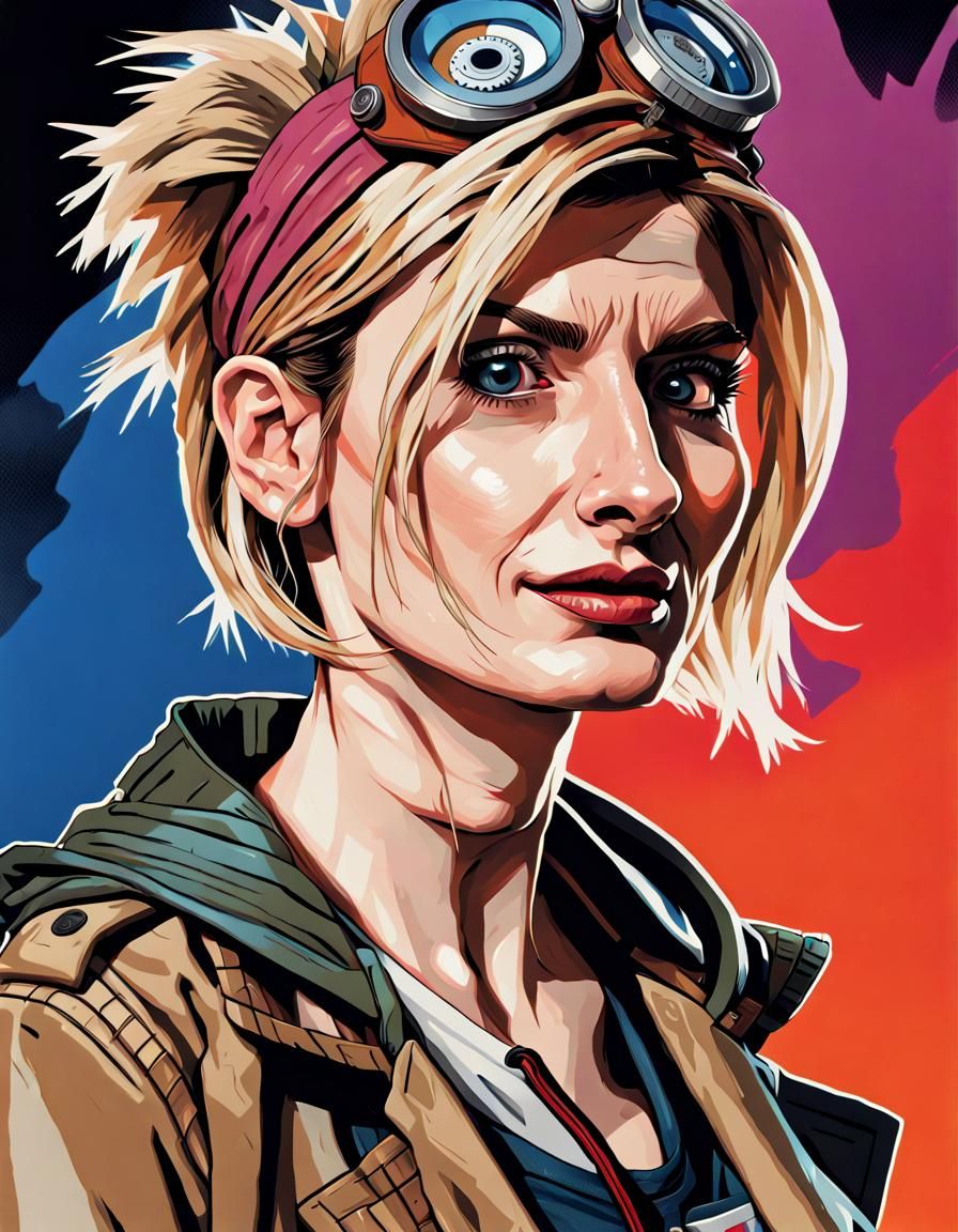 Doctor Who Portrait in Tank Girl Style