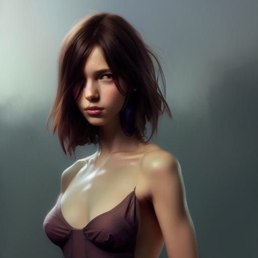 Detailed Portrait of a Girl in Art Nouveau Style