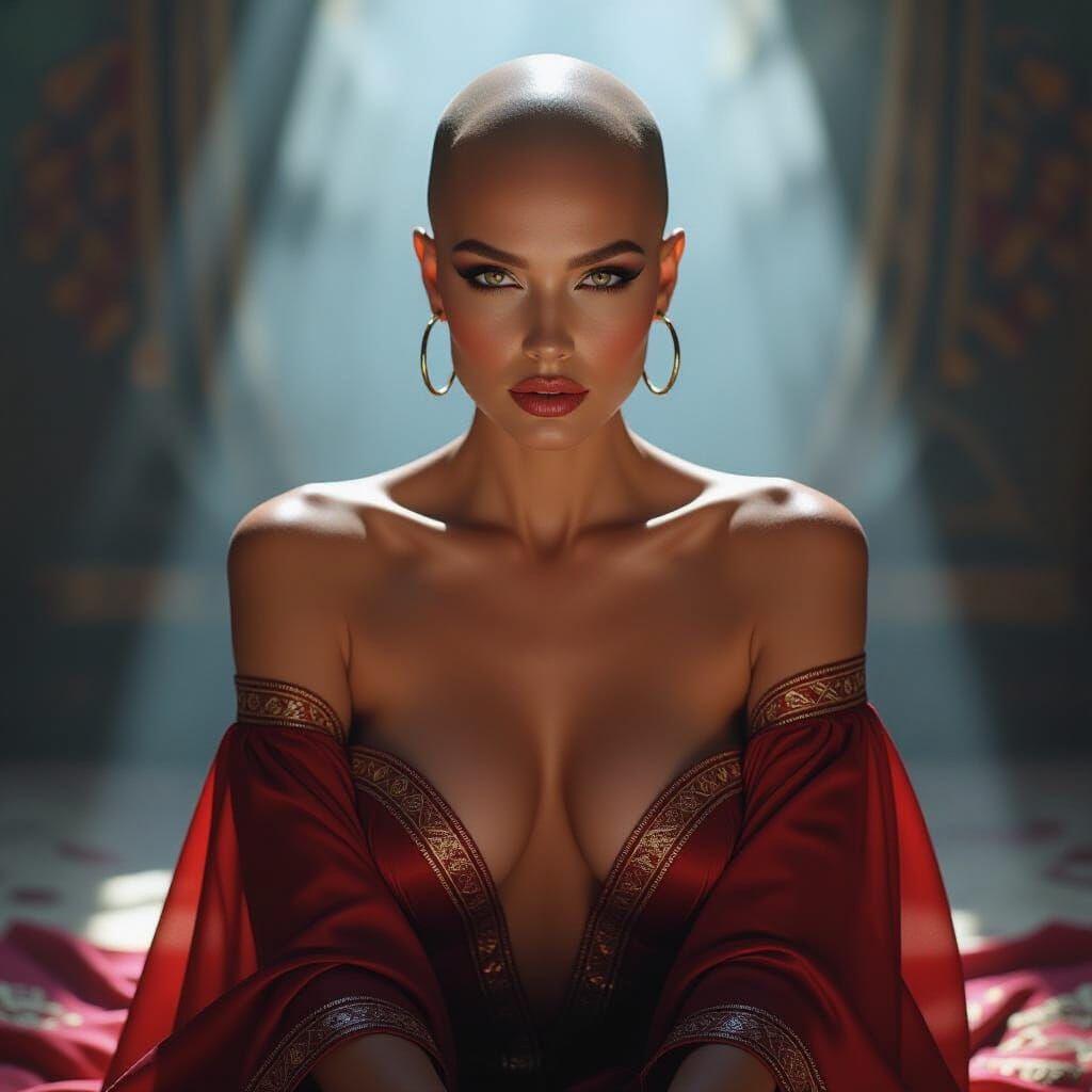 Bohemian Supermodel Goddess with Exotic Eyes