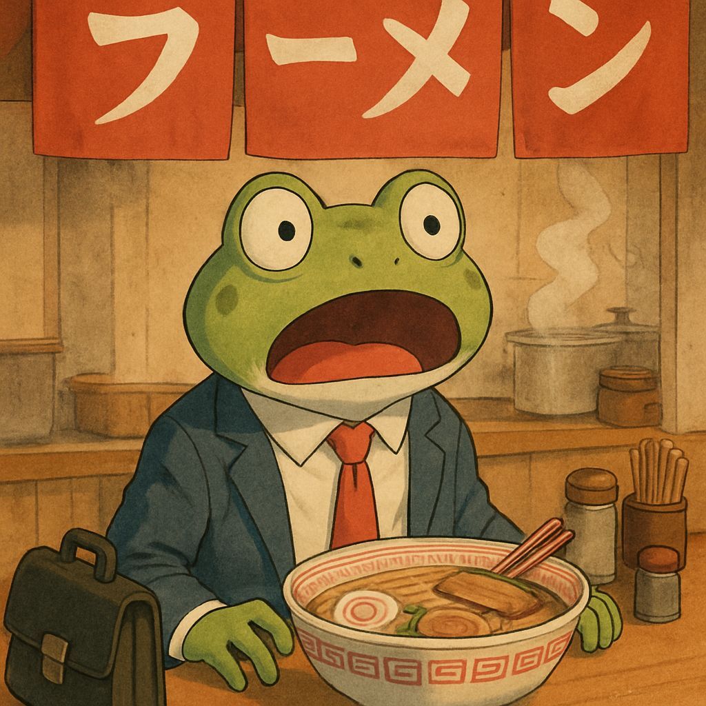 Frog Salaryman at the izakaya