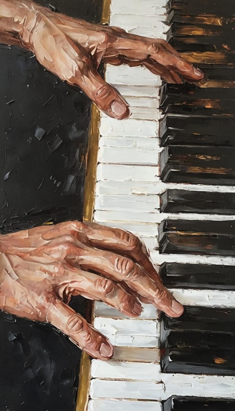 Piano Player: Impasto Acrylic Painting of Hands