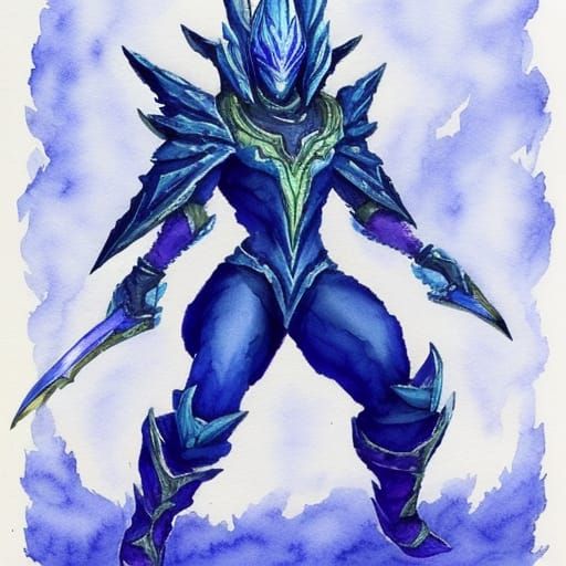 Ethereal Protoss Figure in Incandescent Watercolor