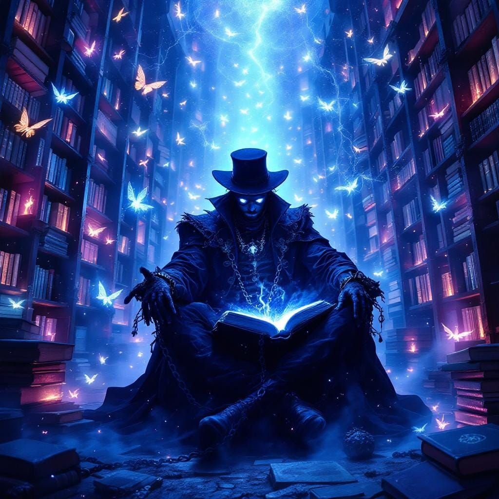 Librarian in Infinite Library with Cosmic Constellations
