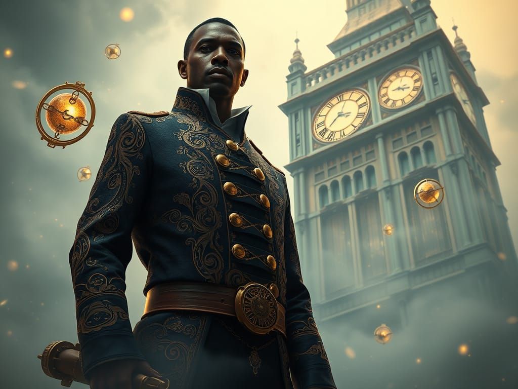 Steampunk Timekeeper in Victorian Afropunk Style
