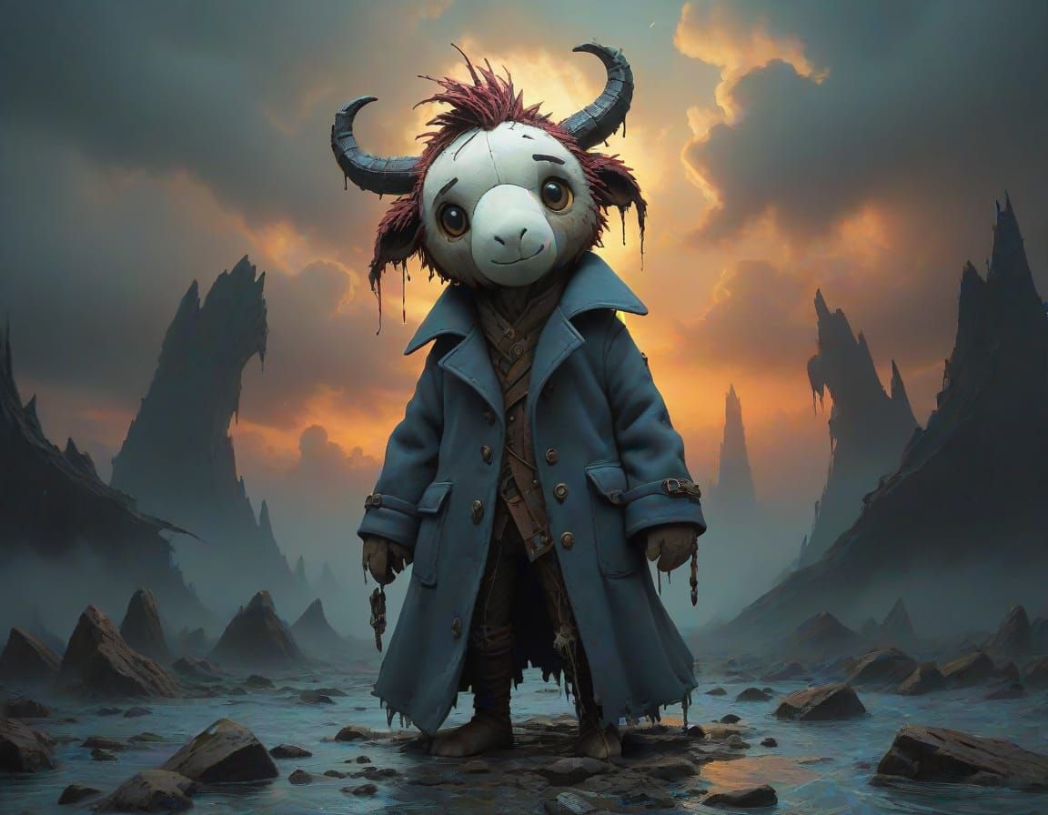 Stuffed Toy in Surreal Magical Dystopia