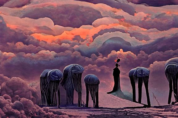 Surreal Choir Illustration in Dulac Style