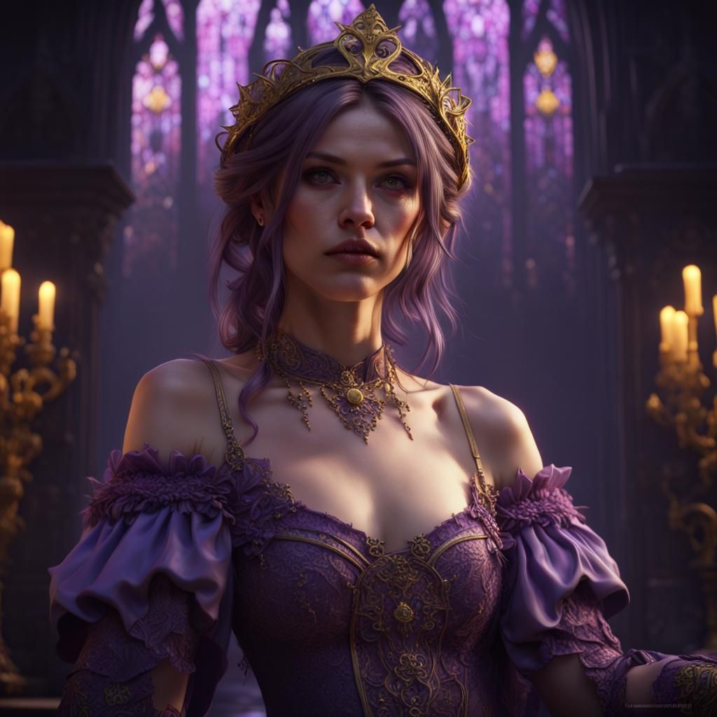 Frilly Gothic Princess in Dark Fantasy Style