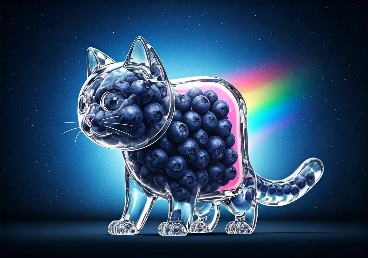 The NYAN CAT:  blueberries version