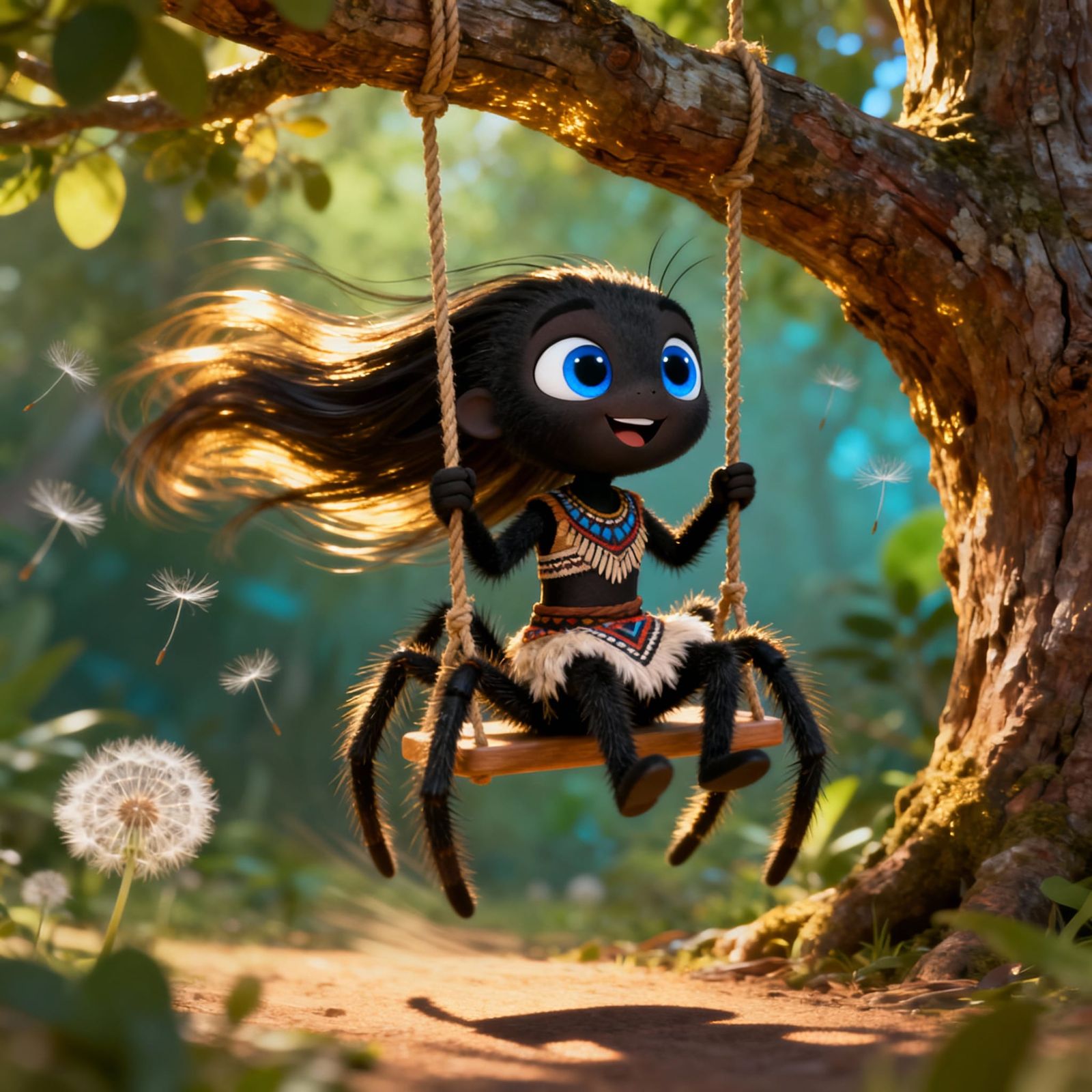 Cute Spider Character in Pixar 3D Animation Style