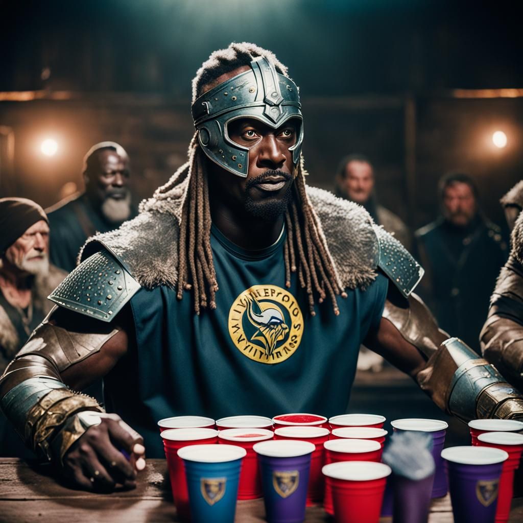 Wesley Snipes Superhero Beer Pong with Vikings