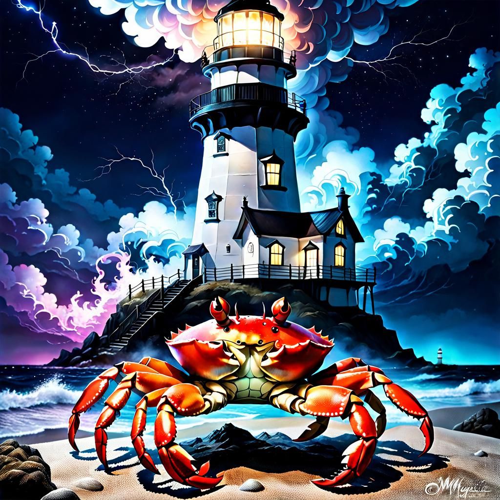 Why did the crab visit the lighthouse at night? It wanted to...