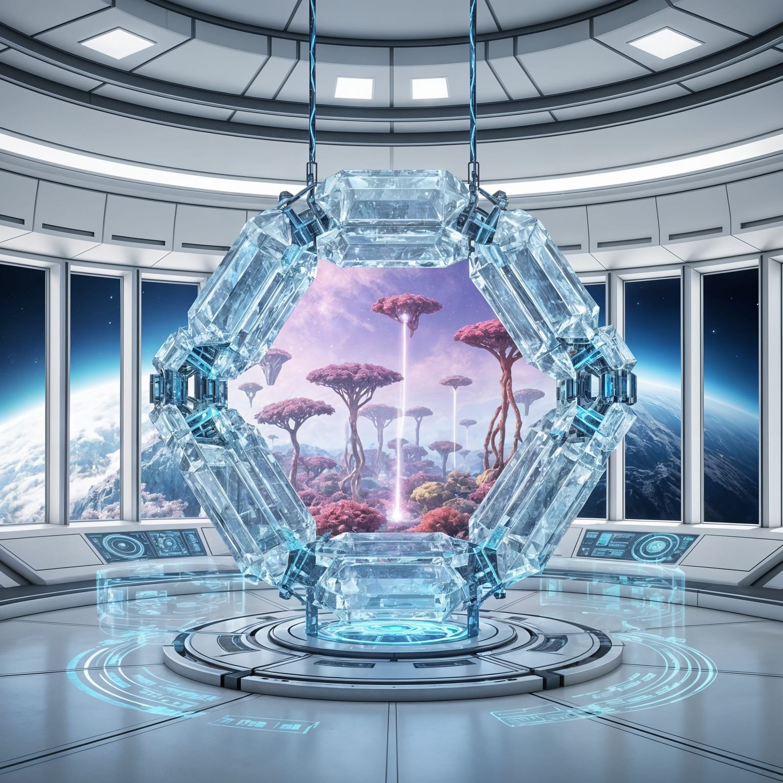 Elegant Crystalline Portal in Orbital Lab