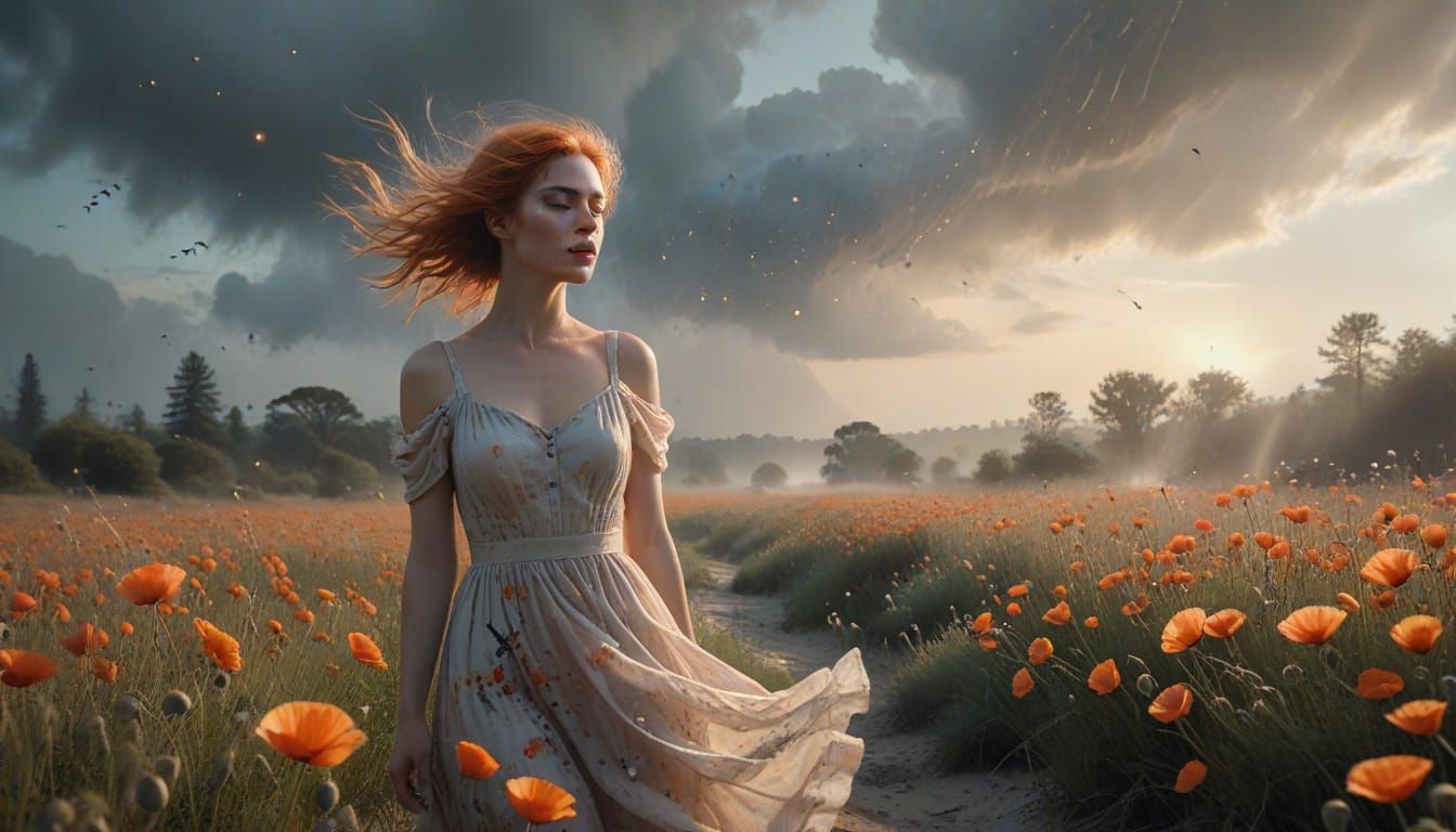 Liquid Starry Night Sky Spill: Expressionistic Painting