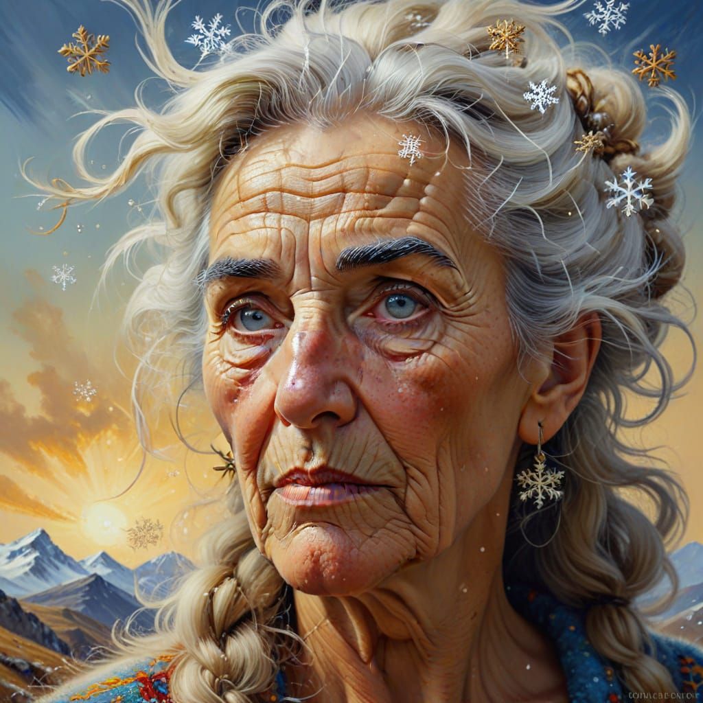 Surreal Basque Woman Portrait as Oil Painting