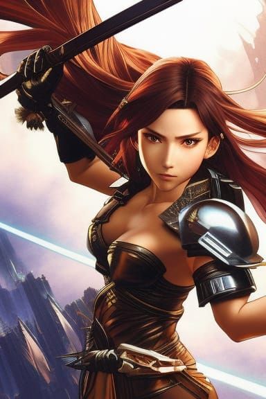 Anime Fighter Ready, Art Nouveau Splash Art