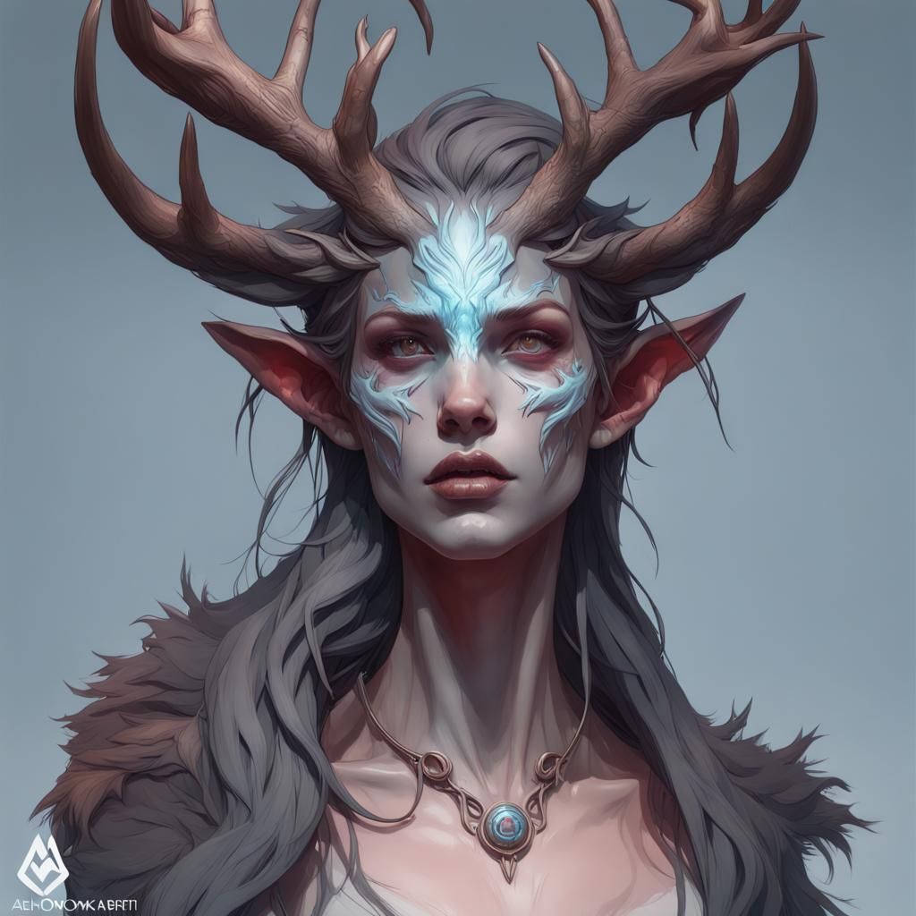 Detailed Portrait of a Female Wendigo