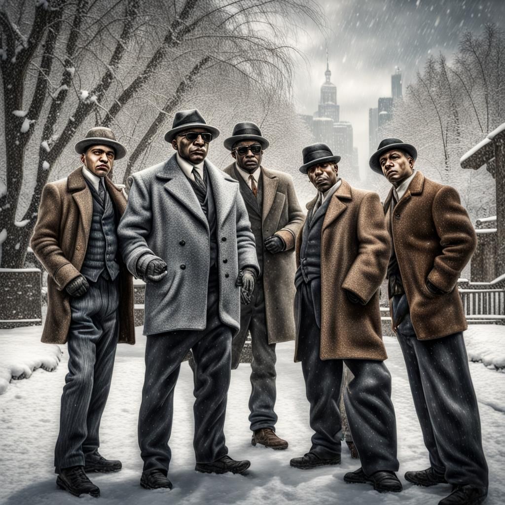 Al Capone Gang Postcard, Hyperrealistic Photography