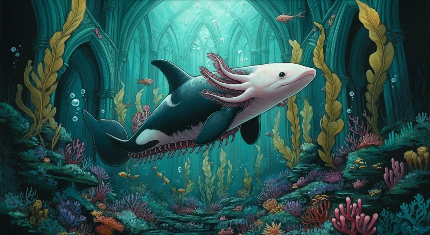 Whimsical Underwater Odyssey in Tetsuya Nomura Style