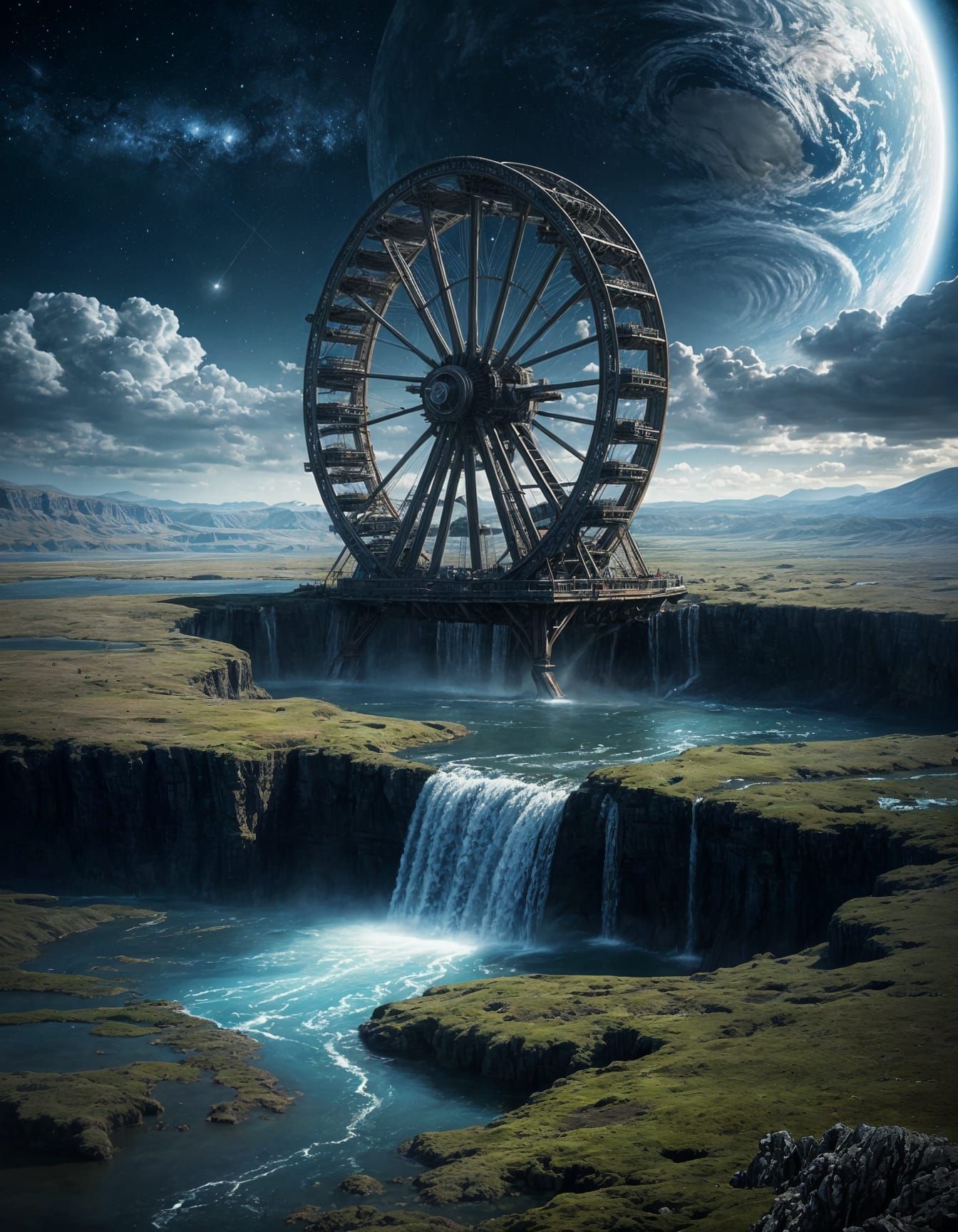 Cosmic Waterwheels Suspended Above Earth's Atmosphere