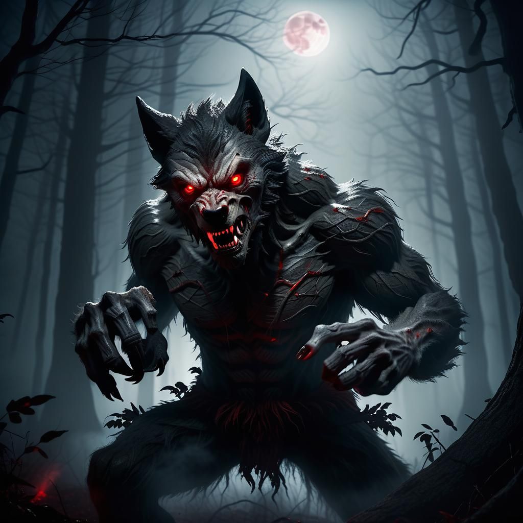 Terrifying Werewolf Attacks in Dark Foggy Forest