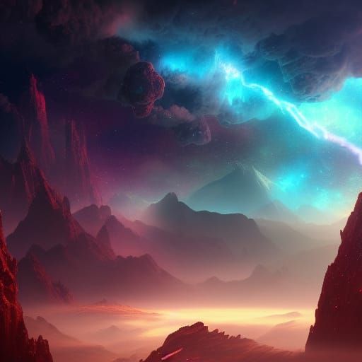 Detailed Nebula Matte Painting in Deep Color