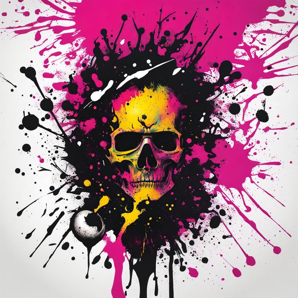 Abstract Mad Ink Splatter Art