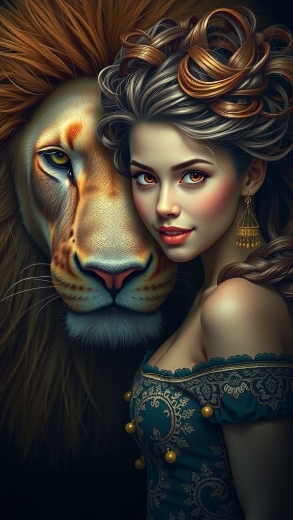 Lion's Mane: A Hyperrealistic Portrait in Intense Detail