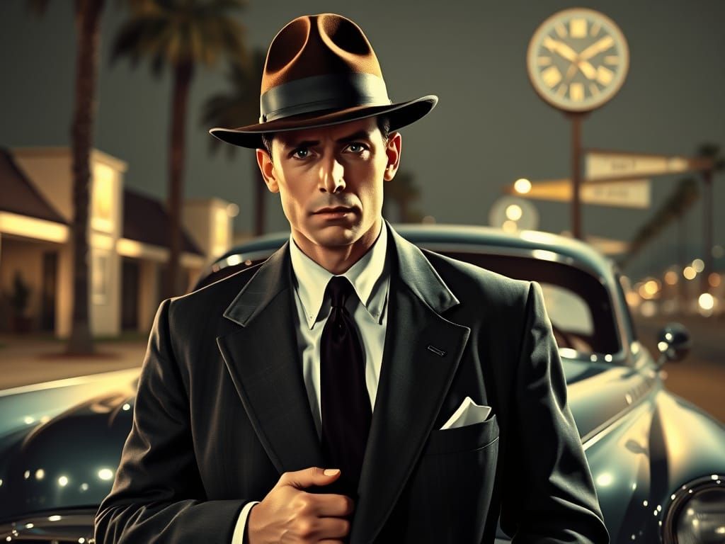 1950s LA Detective in Film Noir Style