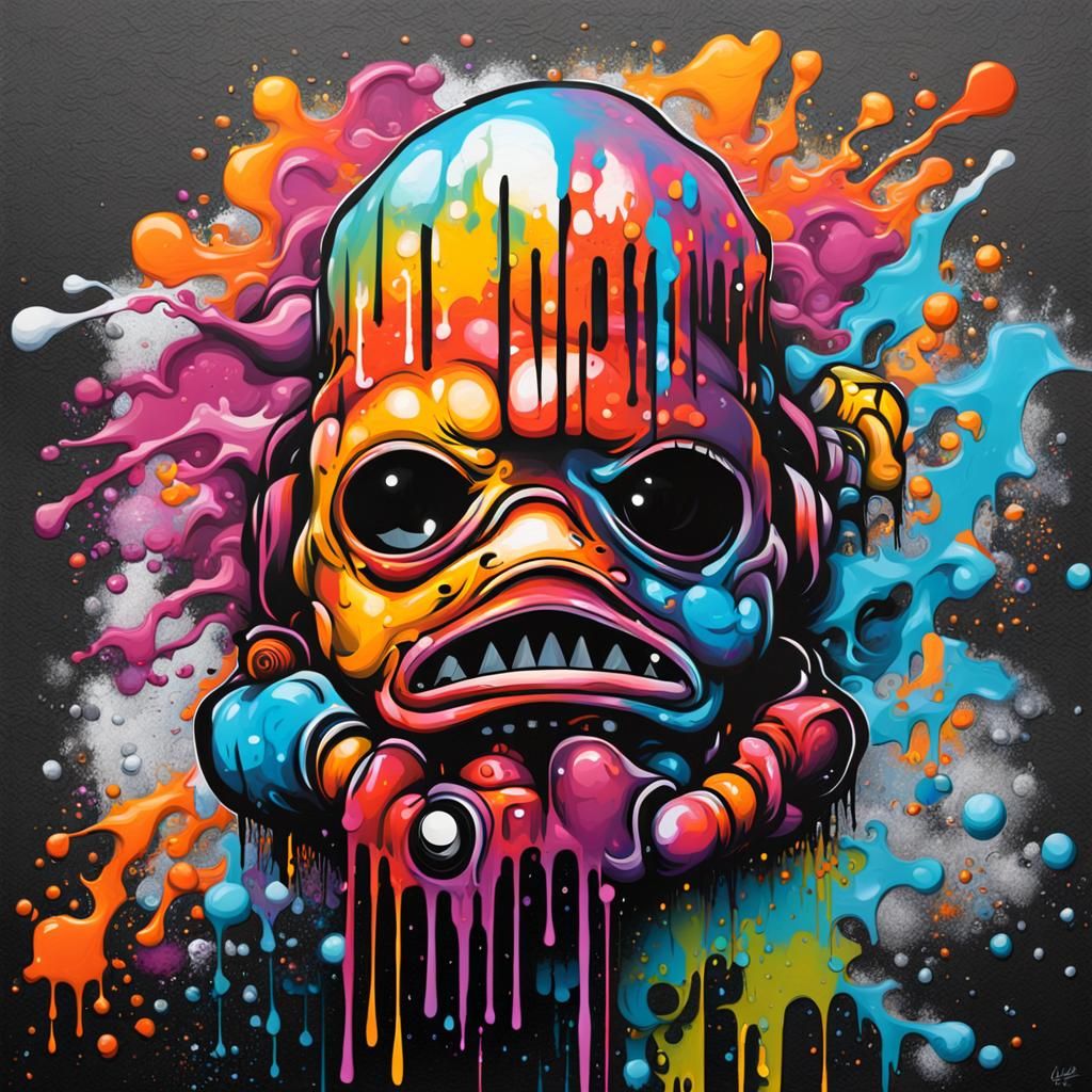 Graffiti Art of the Flu in Splash Style